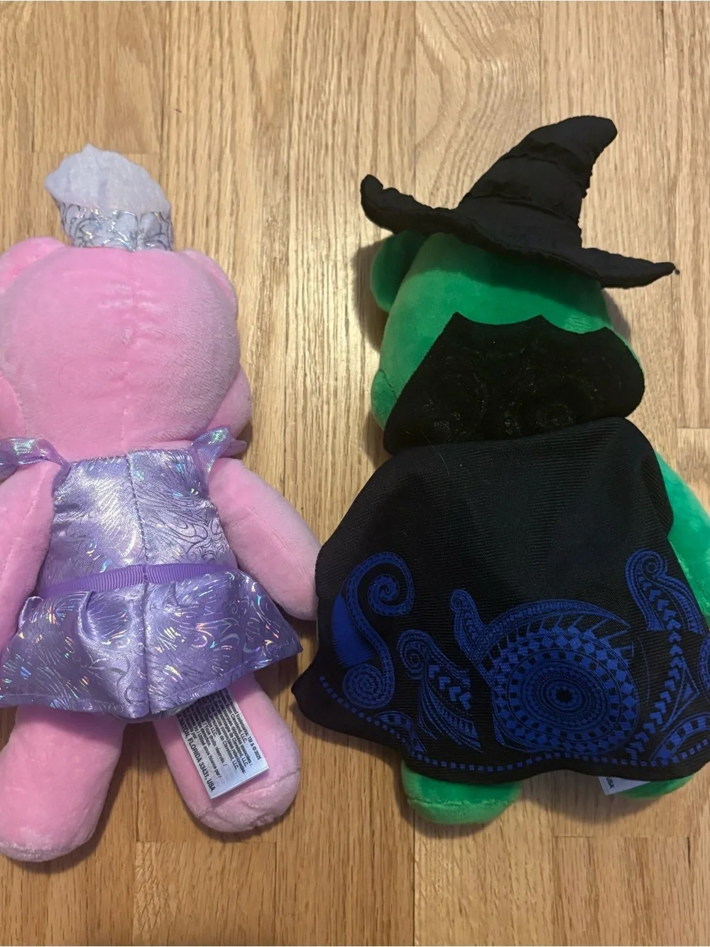 Care Bears Wicked Plush Bear Bundle Lot Glinda Elphaba Green Pink Wizard of Oz